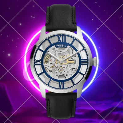 Fossil townsman automatic see through dial men's watch 